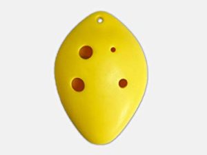 One Good Thing Ocarina Instrument – 6 Hole Plastic Ocarina for Kids – Includes Lanyard for Lightweight and Portable Design Alto C Ocarina – Beginners Sheet Music QR Code(Yellow)