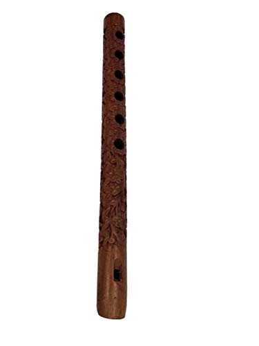 Unique 13" Exotic Authentic Traditional Bamboo Wooden Flute Great Sound Indian Musical Instrument by Bethlehem Gifts TM (Hand Carved) Unique 13" Exotic Authentic Traditional Bamboo Wooden Flute Great Sound Indian Musical Instrument by Bethlehem Gifts TM (Hand Carved)