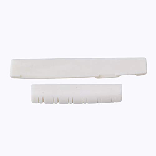 BQLZR Bone Guitar Bridge Set Saddle and Nut for 12 String Acoustic Guitar Musical Instrument Replacement BQLZR Bone Guitar Bridge Set Saddle and Nut for 12 String Acoustic Guitar Musical Instrument Replacement