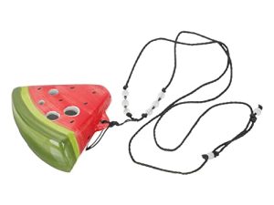 6 Hole Ocarina for Beginner: Cute Ceramic Watermelon Ocarina for Kids Neck Hanging Ocarina Wind Instrument Children Musical Instrument Toy