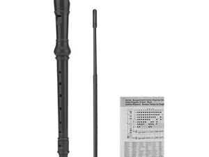 SJOYS 8-Hole Soprano Descant Recorder Kids Music Flute with Cleaning Rod & Case Bag For School Student Home Entertainment Black