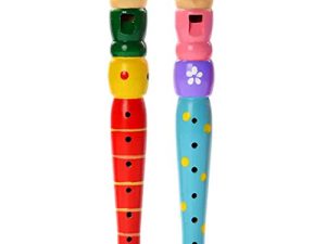 2PCS Wooden Flutes Musical Instrument Early Education Develop Recorder Woodwind Musical Educational Toy for Children (Random Color)