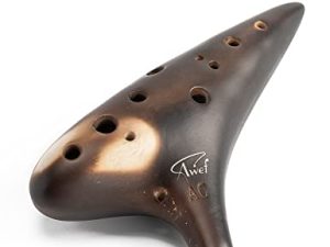 Joy of Wood Thrush 12 Hole Alto C Ceramic Ocarina Sweet Potato Shape in Exquisite Craft (Free Smokey Coffee)
