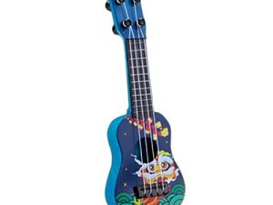 predolo Mini Ukulele Guitar Toy Educational Learning Toy with 4 Strings 9.92 Inch Beginner Ukulele Soprano for Children Kids Beginner - Random(red/Blue)
