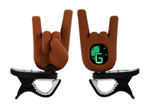 2Eleven Music Clip On Devil Horn Hand Gesture Guitar Tuner with Modes for Guitar