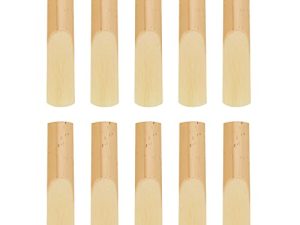 10PCs Tenor Saxophone Reeds Tenor Sax Accessories With Plastic Protective Cover Woodwind Musical Instrument Accessories for Beginners Educators Students