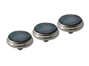 Liyafy 3Pcs Trumpet Valve Finger Buttons Musical Instruments Accessories Silver with Black Shell Inlay