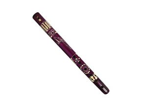 Colored Bamboo Wooden Native Tribal Nature Pattern Flute Woodwind Recorder - Handmade Gifts Ethnic Musical Instruments (Purple)