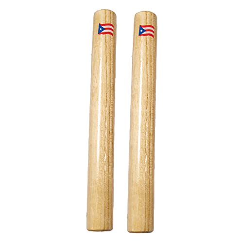 DP Music Hand Percussion Wood Claves 8 Inch - with Puerto Rico Flag DP Music Hand Percussion Wood Claves 8 Inch - with Puerto Rico Flag