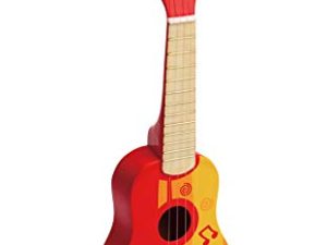 Hape Kid's Wooden Toy Ukulele in Red