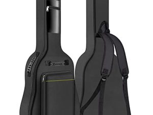 GLEAM Acoustic Guitar Gig Bag - 0.35 Inch Sponge Padding Fit 39-41 Inch Guitar Waterproof Black