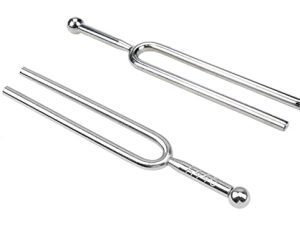 TUOREN 2 Pcs Tuning Fork Set Key of A 440Hz / C 523Hz Tuning Fork for Violin Guitar Piano Tuner Musical Instruments Device