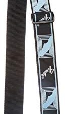 Fender Neon Monogramed Daphne Blue Guitar Strap