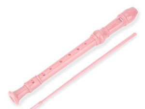 Student Recorder Flute 8 Holes High Pitch Soprano Descant Recorder Abs Instruments Reed Pipe With Cleaning Bar For Kids & Adults (Pink) Pink Recorder Recorder Instrument For Kids