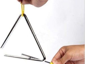 Aliotech Superior Sound Quality Musical Steel Triangle Percussion Instrument With Striker (4 Inch)