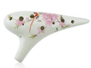 OcarinaWind"Bird Love Flower" 12 Hole Ceramic Ocarina