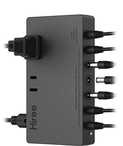 Hiree Guitar Pedal Power Supply 7 DC Output for 9V Effect Pedal Board with 2 AC Outlets for Charging Speaker Hiree Guitar Pedal Power Supply 7 DC Output for 9V Effect Pedal Board with 2 AC Outlets for Charging Speaker