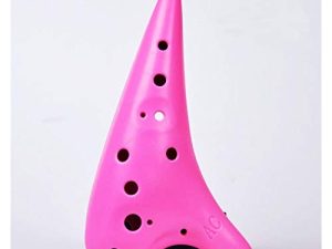DINGGUANGHE-CUP 12 Holes Plastic Resin Ocarina Flute Alto C Key Children Musical Instrument with Music Score for Beginner Piccolo (Color : Pink)