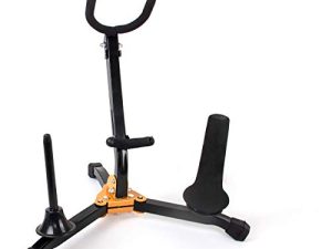 Folding Saxophone Tripod Stand Holder Clarinet Sax Alto Tenor Portable Musical Instrument with 2 Flute&Clarinet Pegs