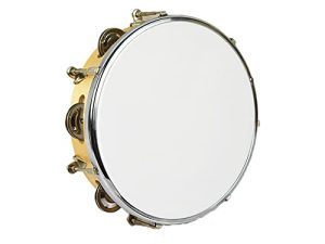ENNBOM Tambourines for Adults Hand Held Ring Bell Adjustiable Metal Jingles Wood Frame Hand Drum (8")