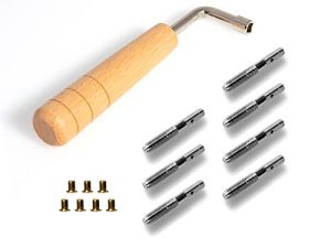 Cheerock 7Pcs Tuning Pin Nails for Lyre Harp Strings and Other Small Harp Musical Stringed Instrument with L-shape Tuning Wrench