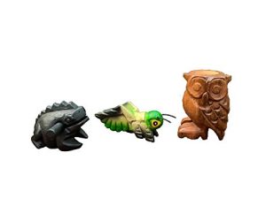 Guiros Wooden Percussion 3 Piece Set 3 Inch Wooden Frog