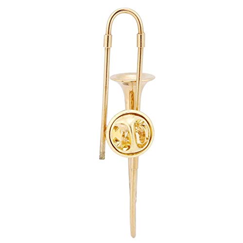 Gold Plating Trombone/Cornet Brooch Mini Musical Instrument Shape Pin Decoration Box Birthday Present(Trombone) Gold Plating Trombone/Cornet Brooch Mini Musical Instrument Shape Pin Decoration Box Birthday Present(Trombone)