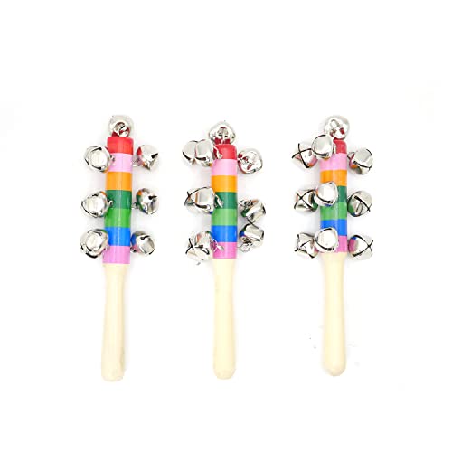 Aligle 3 Pcs Rainbow Hand Jingle Bells Aligle 3 Pcs Rainbow Hand Jingle Bells