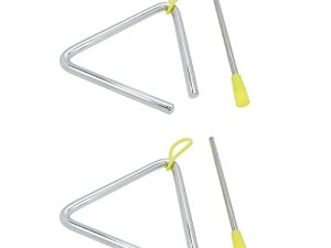 Geesatis 2 Pcs 4 inch Instrument Triangles with Striker