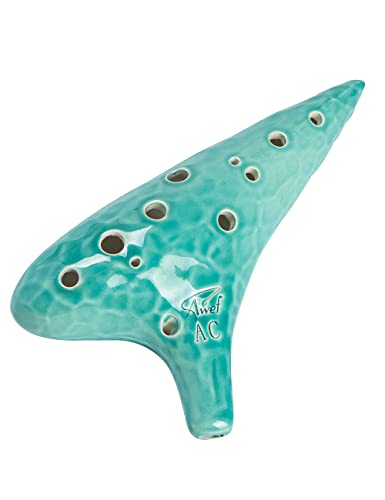 Awef Jingle Stream 12 Hole Ocarina Alto C Ocarina with Ocean Ripple Texture (Cyan) Awef Jingle Stream 12 Hole Ocarina Alto C Ocarina with Ocean Ripple Texture (Cyan)