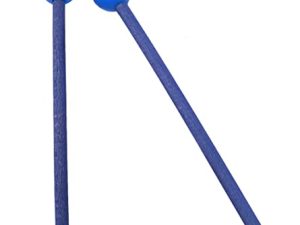 TUOREN 1 Pair 7.5 Inch Long Rubber Xylophone Mallets Tongue Drum Mallets Percussion Sticks Hammer with Wooden Handle Music Instrument Accessory (Blue)