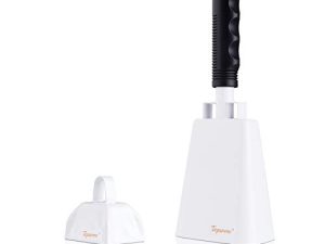 Cowbell with Handle 10 Inch - Cow Bells Noise Makers White Cowbells for Sporting Events Football Games Loud Cheering