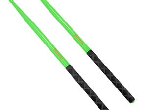 5A Nylon Drumsticks for Drum Set Light Durable Plastic Exercise ANTI-SLIP Handles Drum Sticks for Kids Adults Musical Instrument Percussion Accessories Green