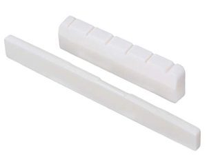 Mxfans White 2 in 1 Bone Bridge Saddle Nut Set 80mm & 50mm for Classical Guitar Replacement Part