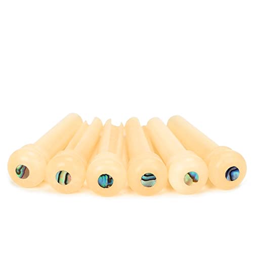 Miwayer Guitar Bone Bridge Pins Real Bone Unbleached Vintage Style Replacement Parts for 6 & 12 String Acoustic Guitar (Unbleached Small Abalone Dot) Miwayer Guitar Bone Bridge Pins Real Bone Unbleached Vintage Style Replacement Parts for 6 & 12 String Acoustic Guitar (Unbleached Small Abalone Dot)