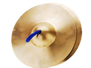 Taotiieout 15cm / 5.9in Kids Copper Hand Cymbals Gong Band Rhythm Beats Percussion Musical Instrument