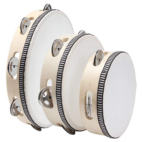 FengWu 3 Pack Tambourine for Adults Wooden Tambourine 6 inch 7 inch 10 inch Hand Held Tambourine Metal Jingles Single Row Instrument Handheld Tambourine Drum for Church FengWu 3 Pack Tambourine for Adults Wooden Tambourine 6 inch 7 inch 10 inch Hand Held Tambourine Metal Jingles Single Row Instrument Handheld Tambourine Drum for Church