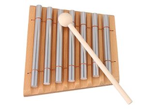 Lovermusic 7 Tone Wood Instrument Energy Chime with Mallet & 7 Tubes Wooden Collection Percussion Accessories