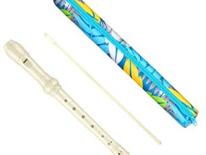 Descant Soprano Recorder Music Recorder Instrument For Kids Flute Kids Recorder With Cleaning Rod + Case Bag (White)