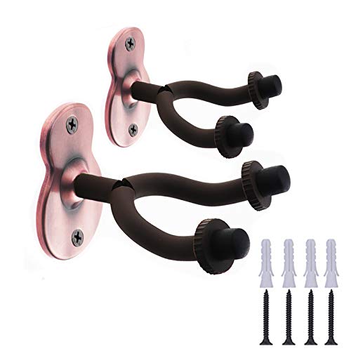 Guitar hanger Guitar hook Guitar holder Guitar wall mount hangers for Electric Acoustic and Bass Guitars(2-Pack) (brown) Guitar hanger Guitar hook Guitar holder Guitar wall mount hangers for Electric Acoustic and Bass Guitars(2-Pack) (brown)