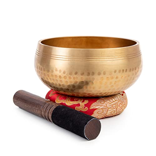 Tibetan Singing Bowl Set - Easy To Play for Beginners - Authentic Handcrafted Mindfulness Meditation Holistic Sound 7 Chakra Healing Gift by Himalayan Bazaar (5") Tibetan Singing Bowl Set - Easy To Play for Beginners - Authentic Handcrafted Mindfulness Meditation Holistic Sound 7 Chakra Healing Gift by Himalayan Bazaar (5")