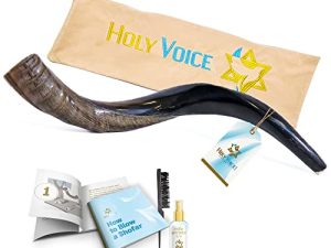 Kosher Kudu Shofar Horn from Israel – Traditional Half Polished Shofar Includes Carrying Bag