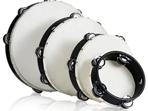 Konohan 4 Pcs Tambourines for Church Adults with Box