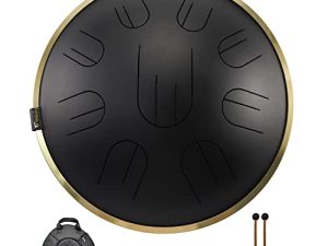 AS TEMAN Steel Tongue Drum 14inche 9Notes handpan in D Amara Percussion Instrument-tank drum-Hank drum