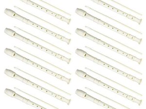 12 Pack 8 Hole Soprano Recorders Descant Flute With Cleaning Rod German Style for Chrildren Kids Beginner Graduation or Back to School Gift