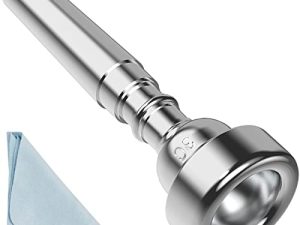 Silver Trumpet Mouthpiece 3C Trumpet Mouthpiece with Box Cleaning Cloth Compatible with Yamaha Bach Conn King Musical Instruments for Beginners and Professional Players （3C silver）