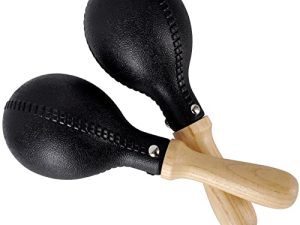 EASTROCK Maracas Hand Percussion Rattles Sand Hammer Percussion Instrument Black Professional Maracas with ABS Shells and Wooden Handles for Live Performances and Recording