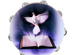 GuangTao king Tambourine 10 inch peace Dove Bible Double Row Handbell Clap Drum Tambourine for Pray Church Party Musical Instrument Zebra Sounds
