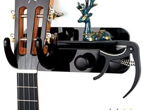 Guitar Hanger Guitar Wall Mount Bracket Holder Guitar Hooks Hanging Rack for Electric Guitar Acoustic Guitar Ukulele Bass Mandolin Wood Guitar Accessories Storage Shelf for Living Room (JTJ-01)