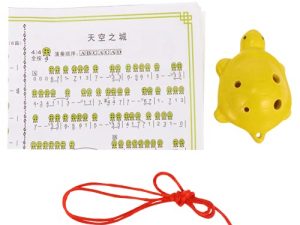 MILISTEN 6 Hole Alto Ocarina Ceramic Ocarina Yellow Turtle Shape Chamber Musical Instrument Ocarina Flute for Kids Beginner Ocarina